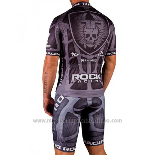 2016 Abbigliamento Ciclismo Rock Racing Marrone Manica Corta e Salopette